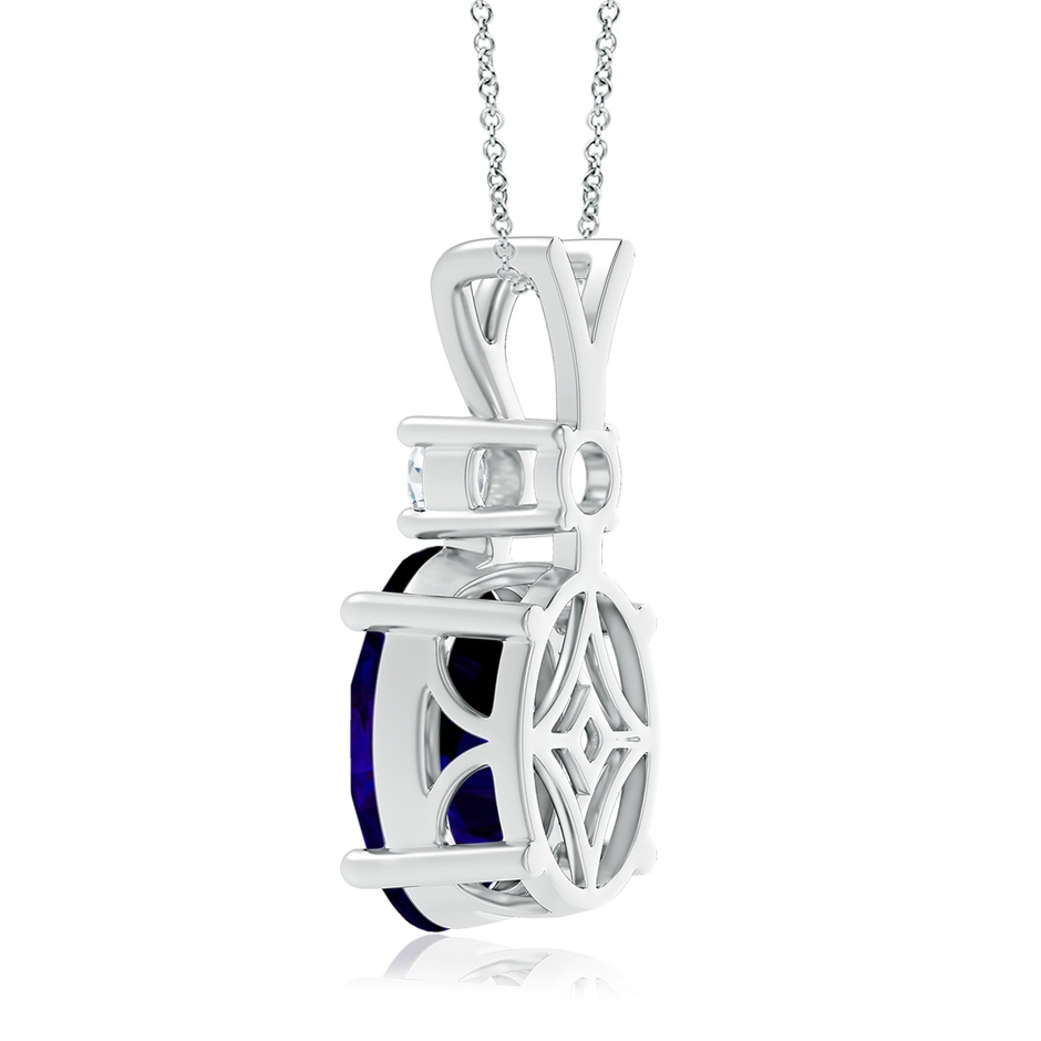 16.49x12.34x8.70mm AAAA V-Bale GIA Certified Oval Tanzanite Pendant with Diamond in White Gold Side 399