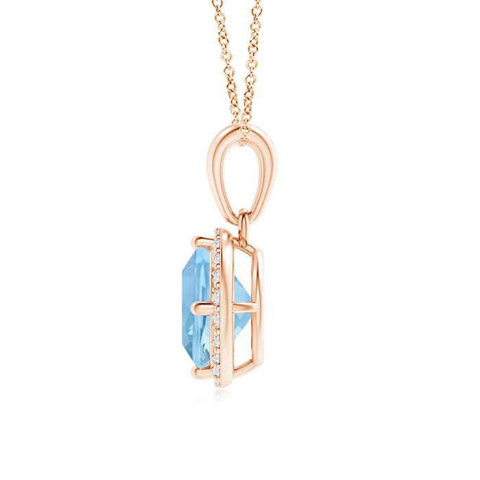 AAAA - Aquamarine / 0.98 CT / 14 KT Rose Gold