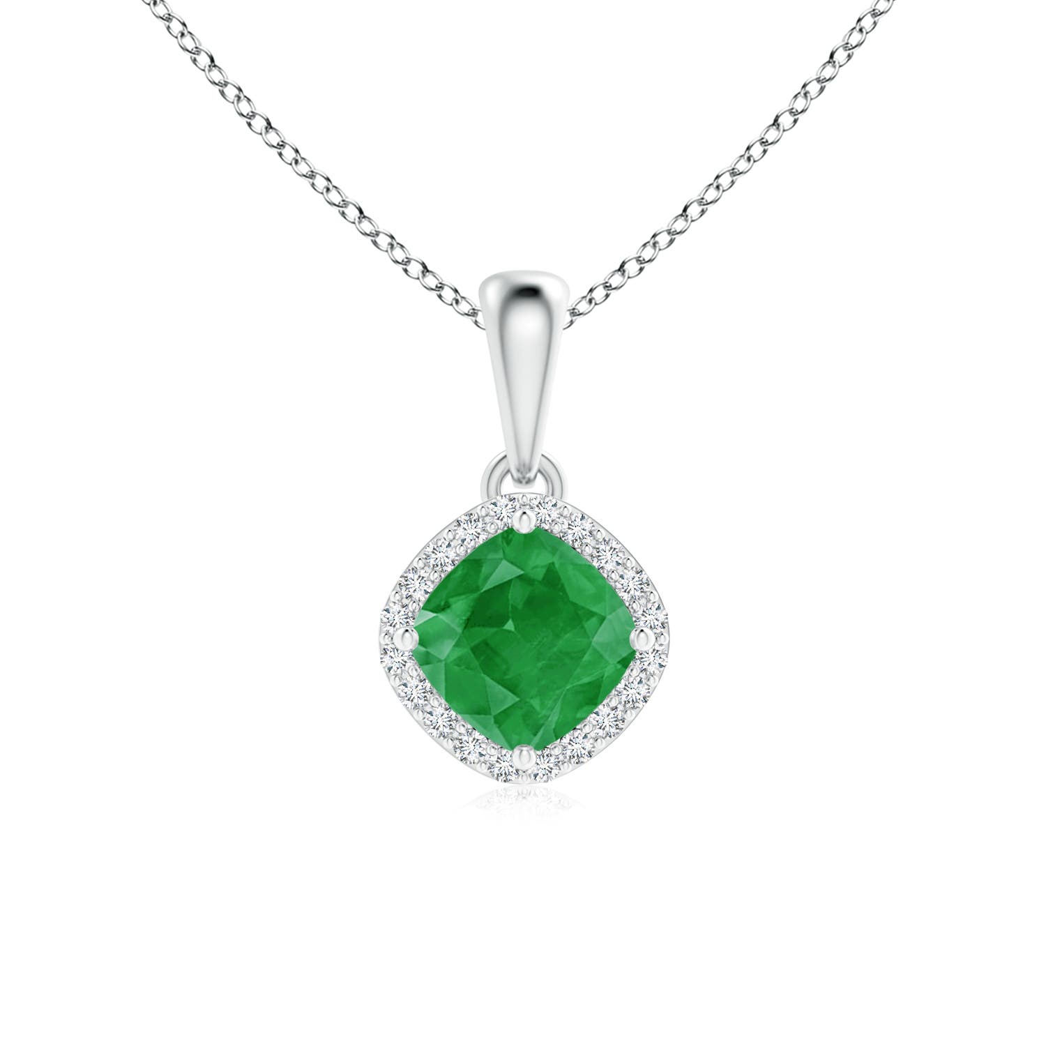 A - Emerald / 0.63 CT / 14 KT White Gold