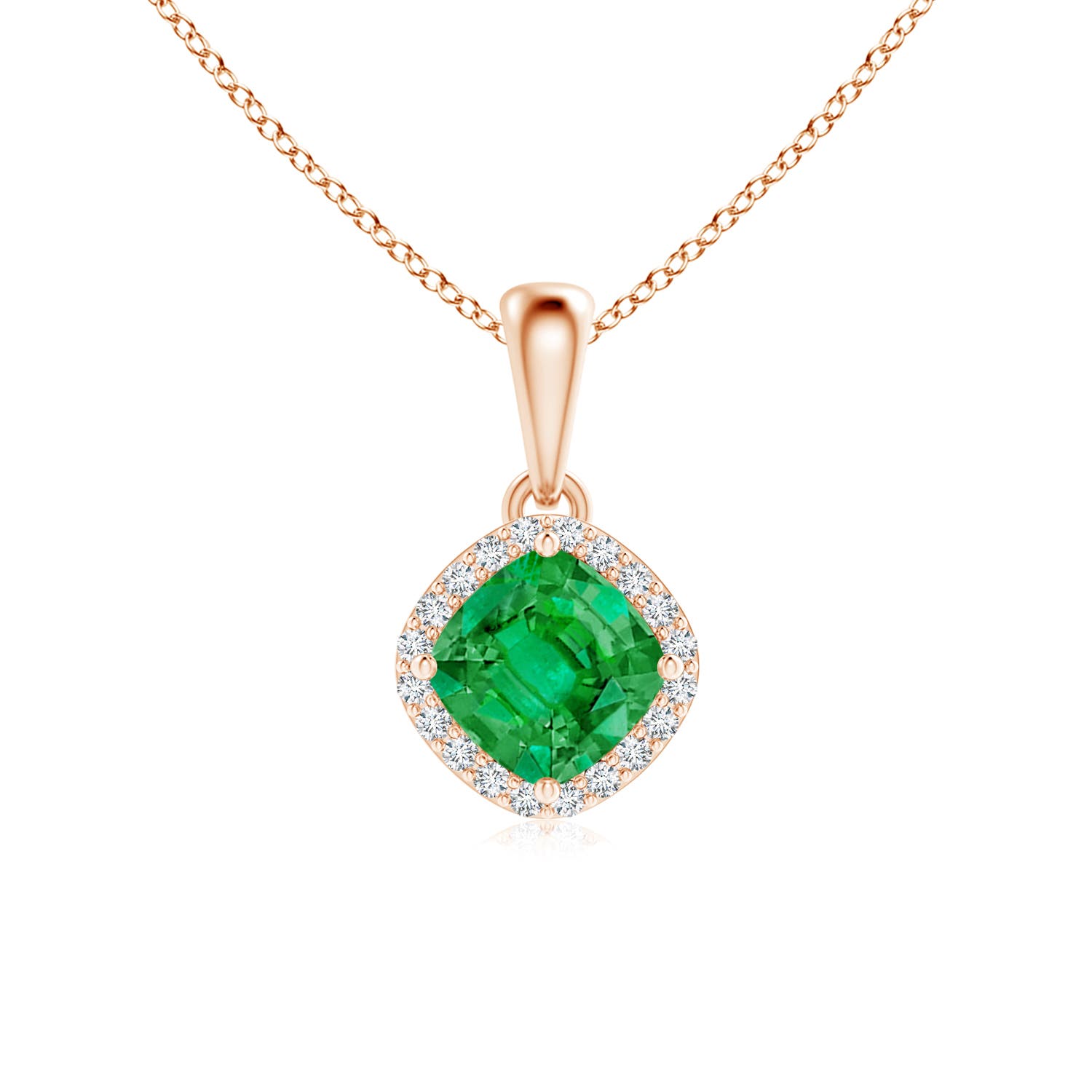 AAA - Emerald / 0.63 CT / 14 KT Rose Gold