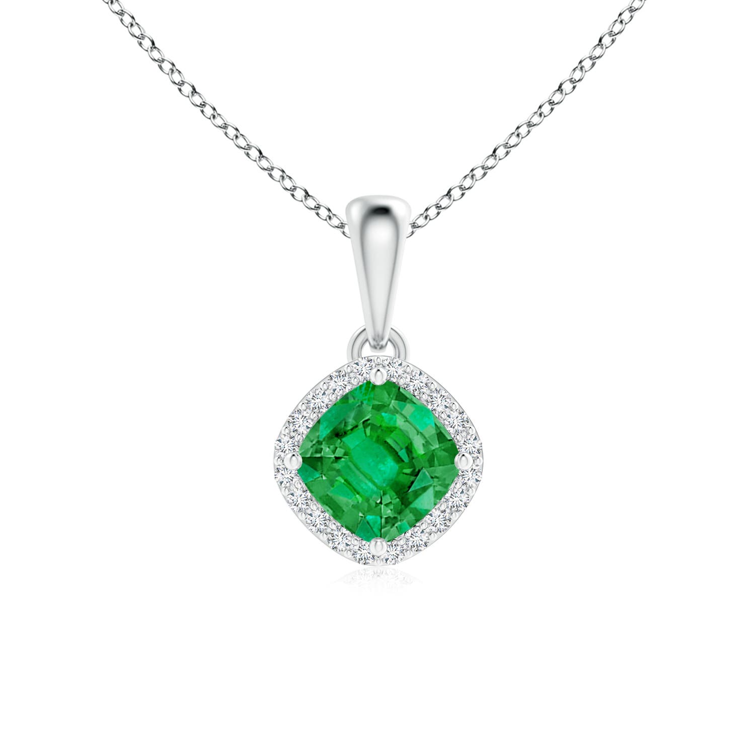 Square cut hot sale emerald necklace