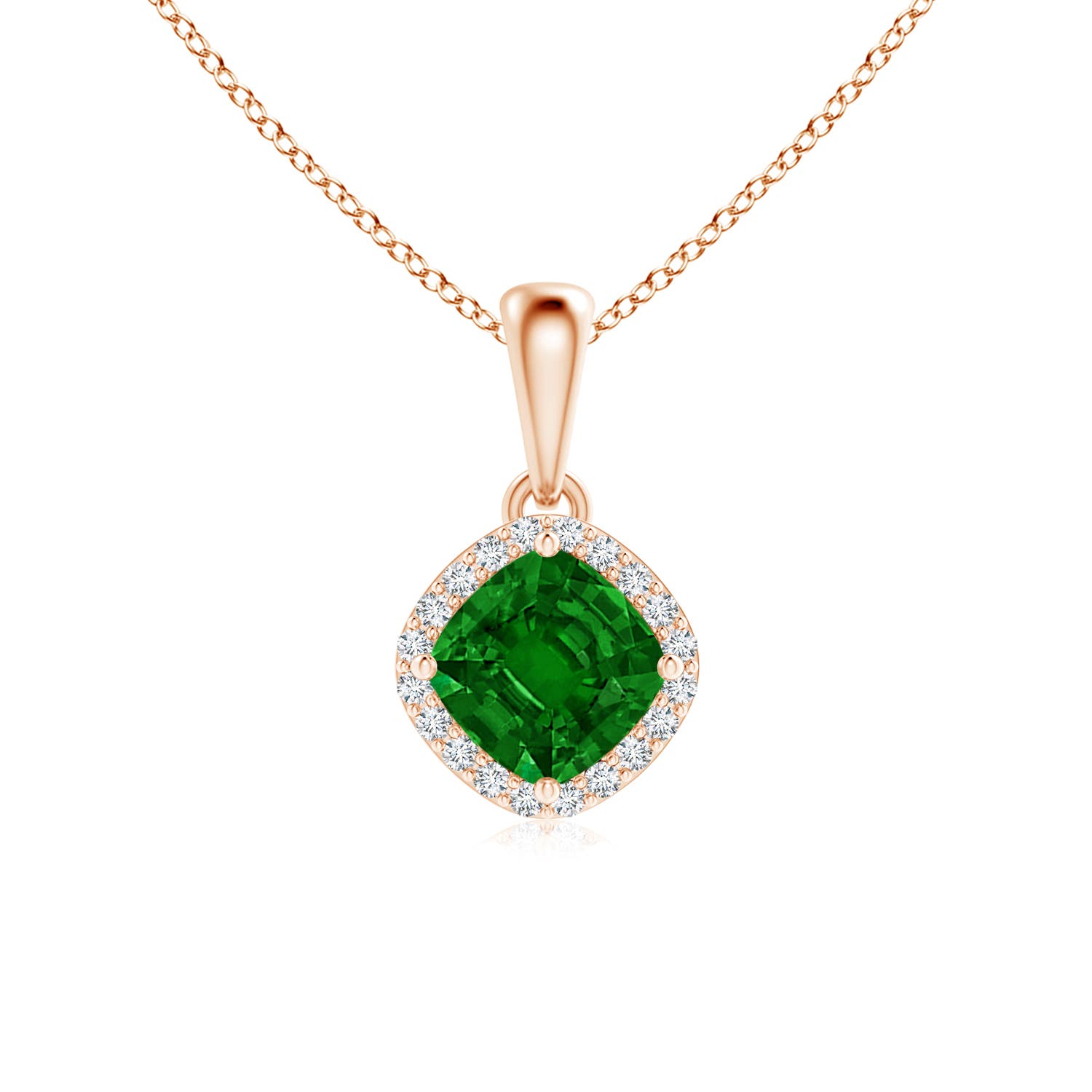 AAAA - Emerald / 0.63 CT / 14 KT Rose Gold