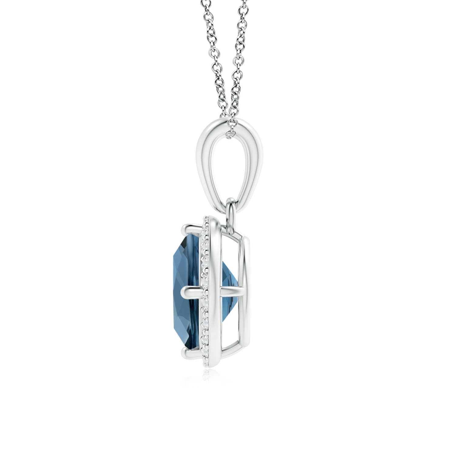 A - London Blue Topaz / 1.2 CT / 14 KT White Gold