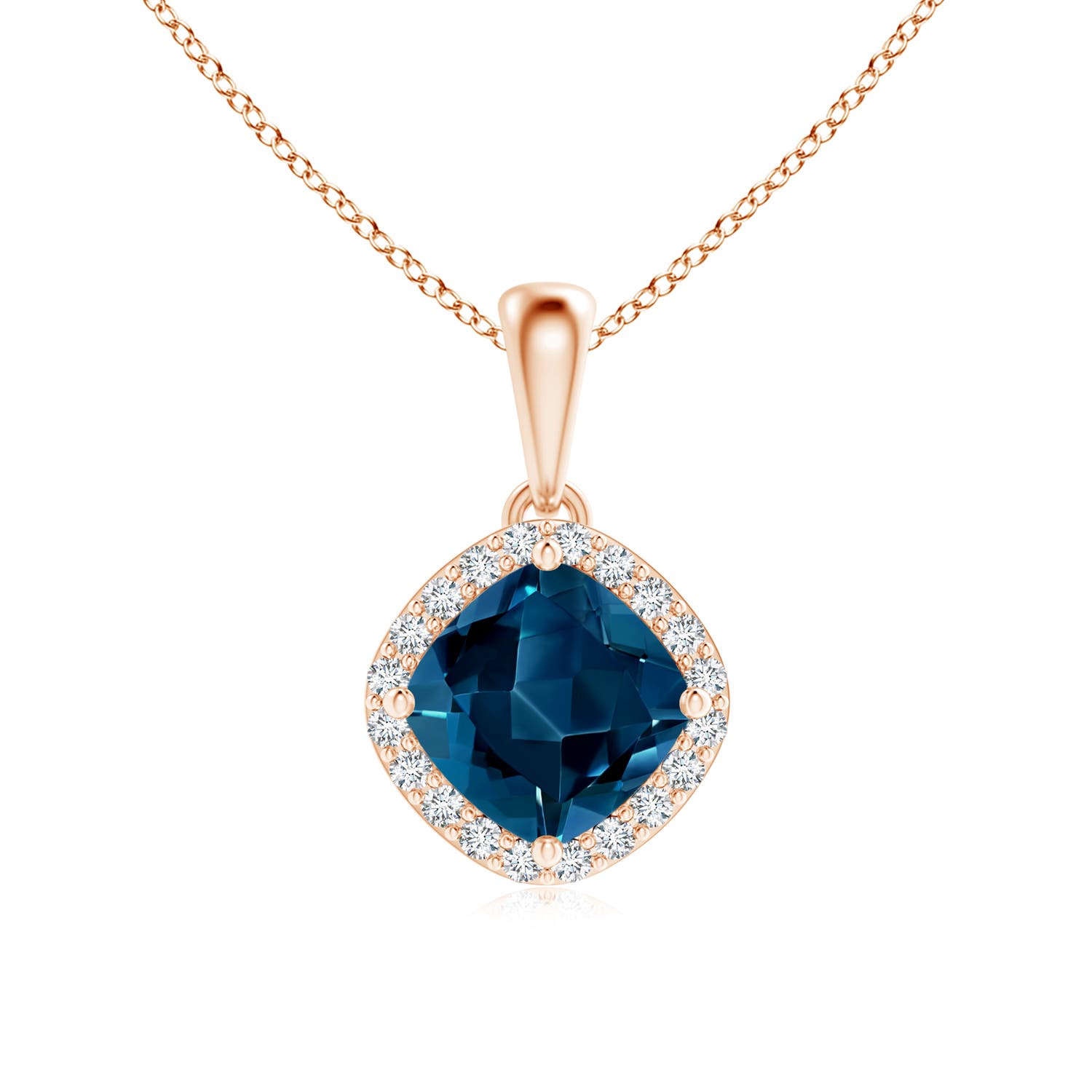 AAAA - London Blue Topaz / 1.2 CT / 14 KT Rose Gold