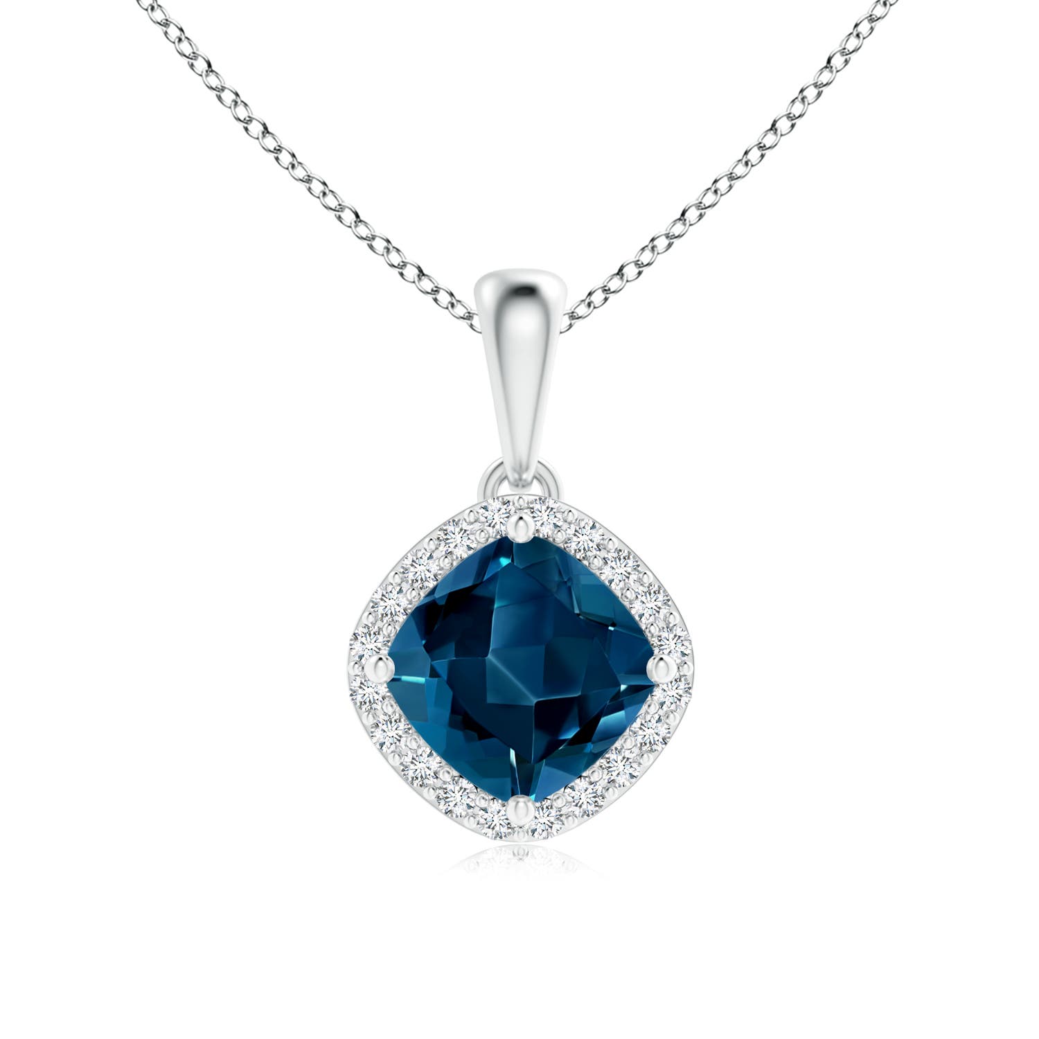 AAAA - London Blue Topaz / 1.2 CT / 14 KT White Gold