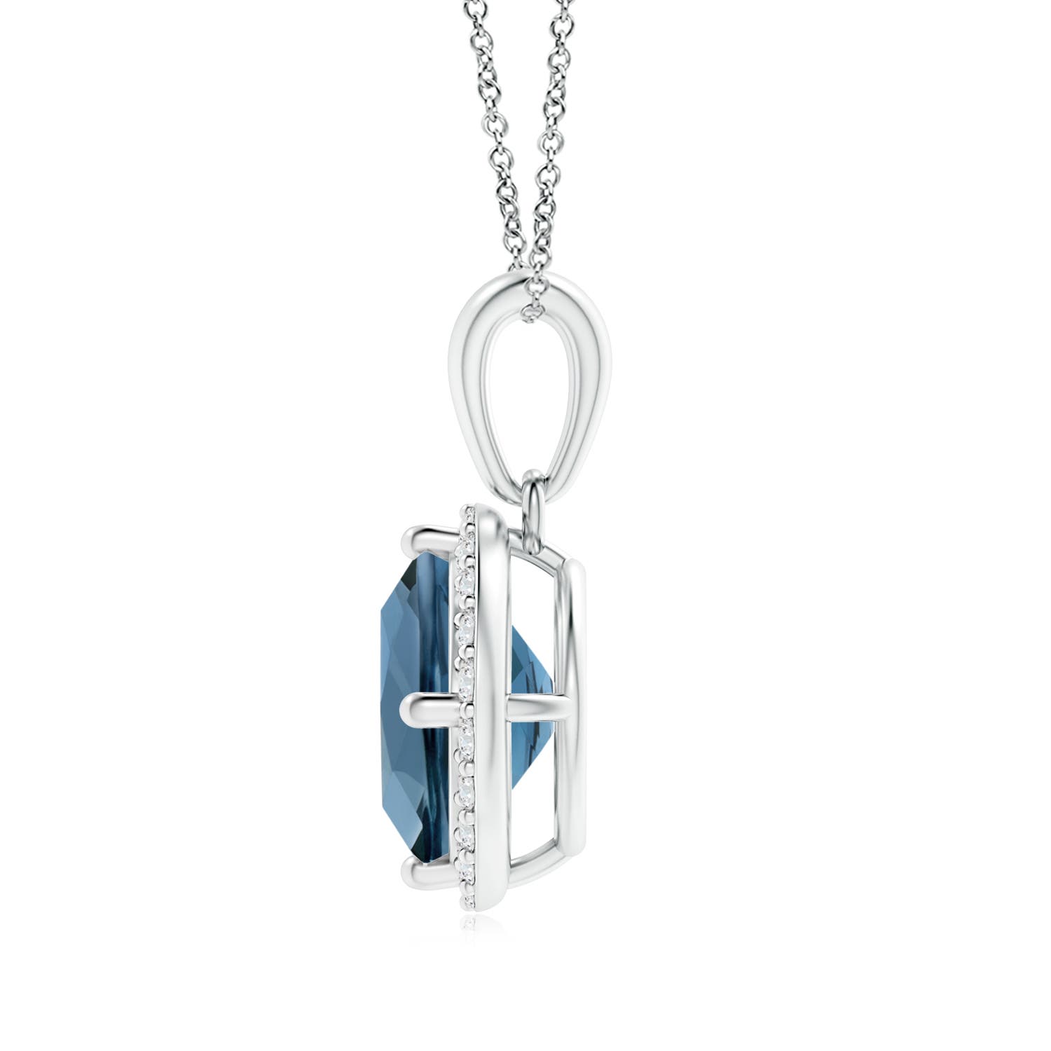 A - London Blue Topaz / 2.01 CT / 14 KT White Gold