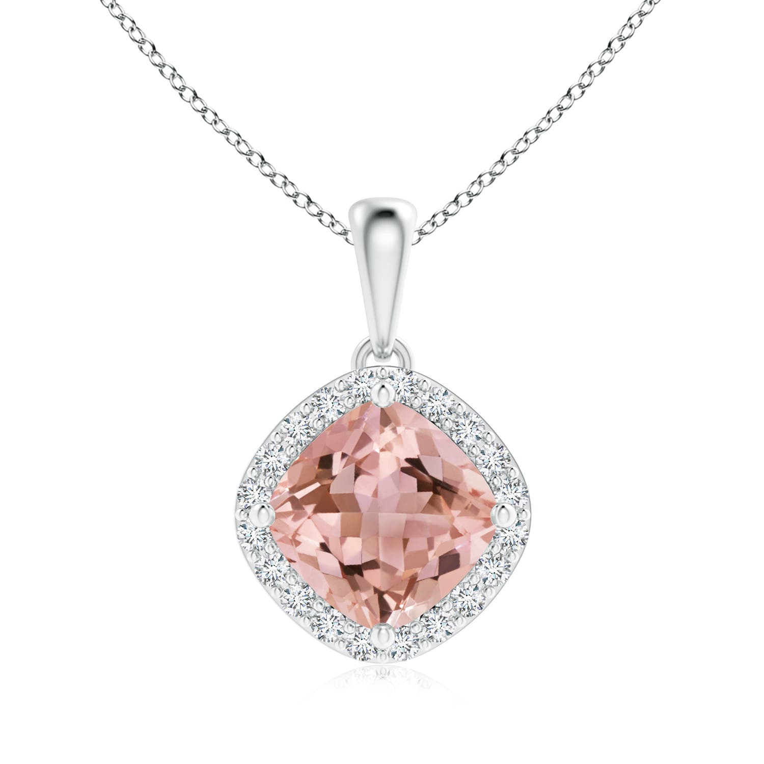 AAAA - Morganite / 6.95 CT / 18 KT White Gold