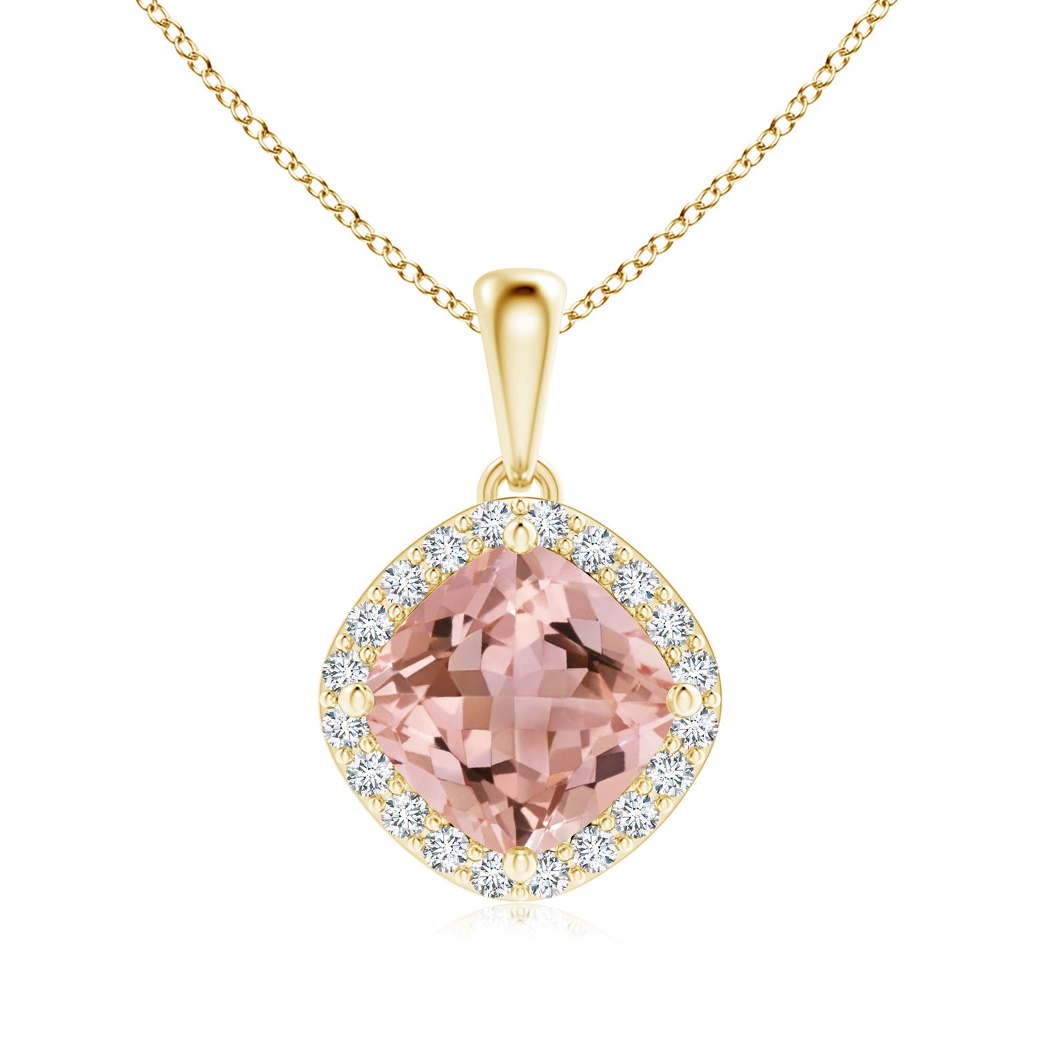 AAAA - Morganite / 6.95 CT / 18 KT Yellow Gold