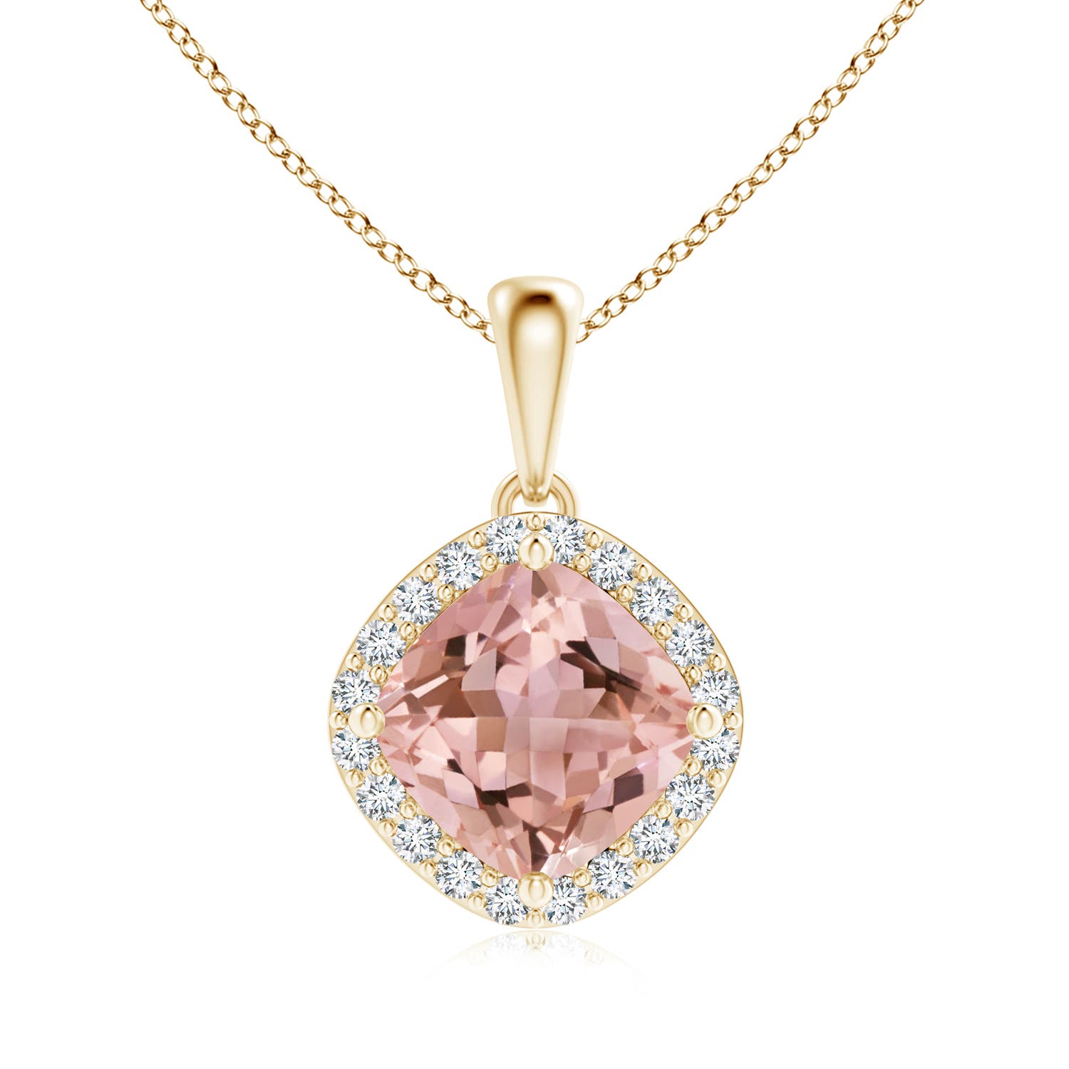 AAAA - Morganite / 6.95 CT / 14 KT Yellow Gold