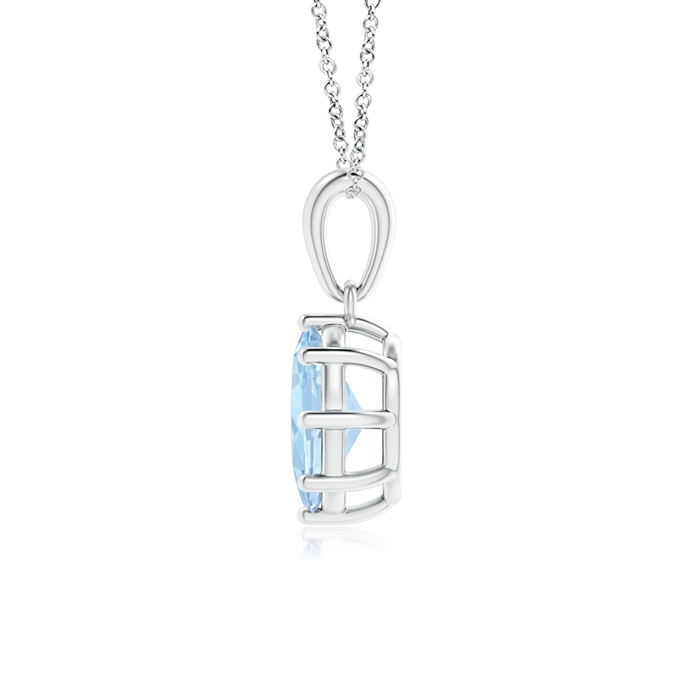 7x5mm AA Eight Prong-Set Oval Aquamarine Pendant in S999 Silver product image