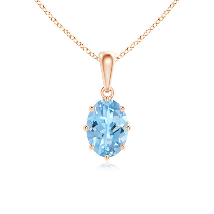 AAAA - Aquamarine / 0.6 CT / 14 KT Rose Gold