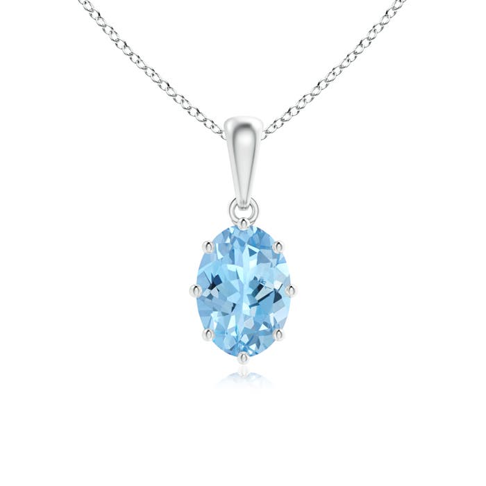 AAAA - Aquamarine / 0.6 CT / 14 KT White Gold