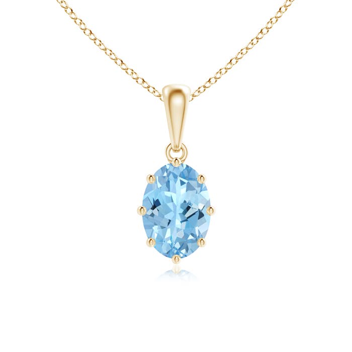 AAAA - Aquamarine / 0.6 CT / 14 KT Yellow Gold