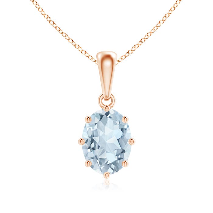 A - Aquamarine / 1 CT / 14 KT Rose Gold