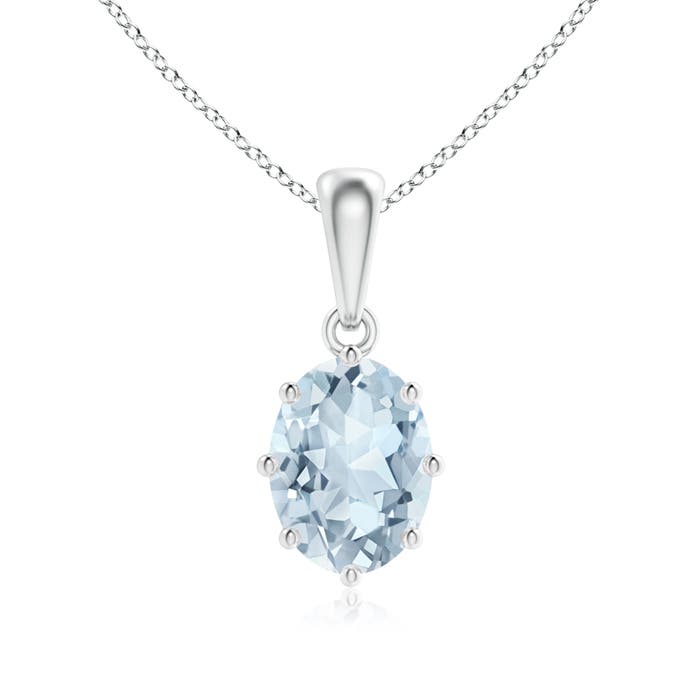 A - Aquamarine / 1 CT / 14 KT White Gold