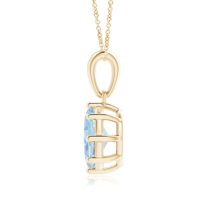 8x6mm A Eight Prong-Set Oval Aquamarine Pendant in Yellow Gold product image