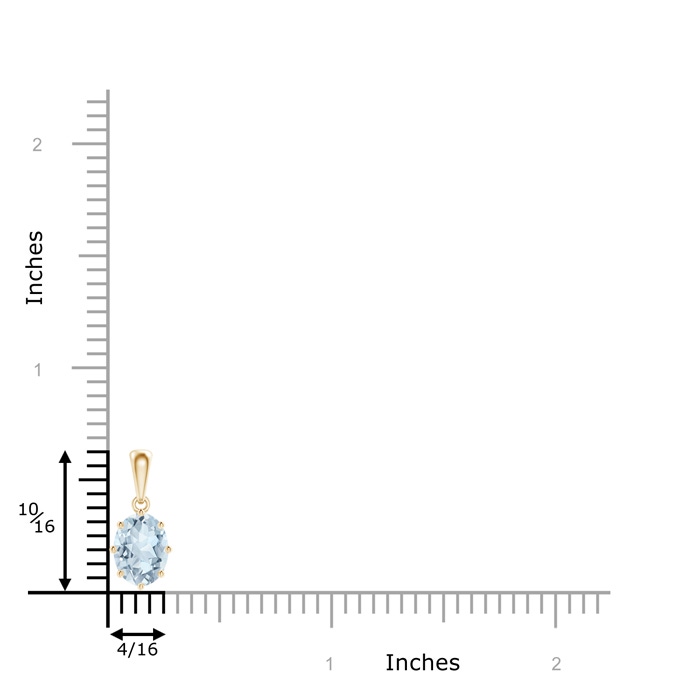8x6mm A Eight Prong-Set Oval Aquamarine Pendant in Yellow Gold product image