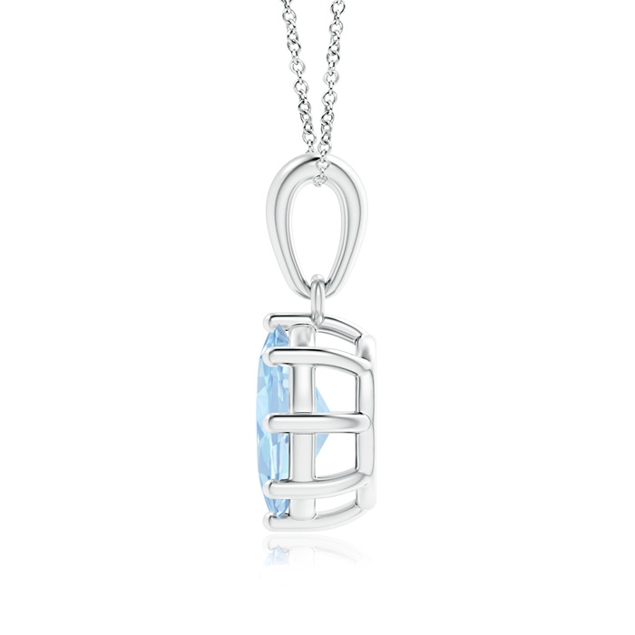 8x6mm AA Eight Prong-Set Oval Aquamarine Pendant in S999 Silver product image