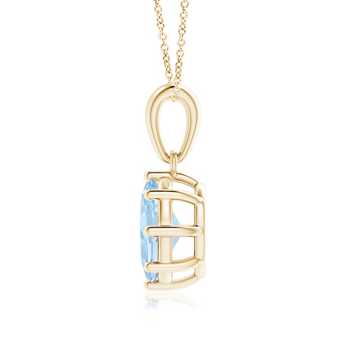 8x6mm AA Eight Prong-Set Oval Aquamarine Pendant in Yellow Gold product image