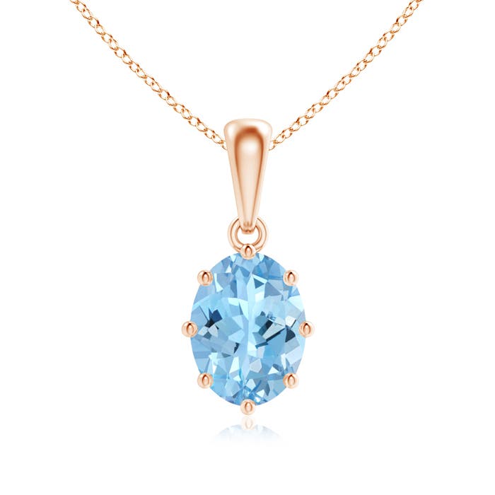 AAAA - Aquamarine / 1 CT / 14 KT Rose Gold