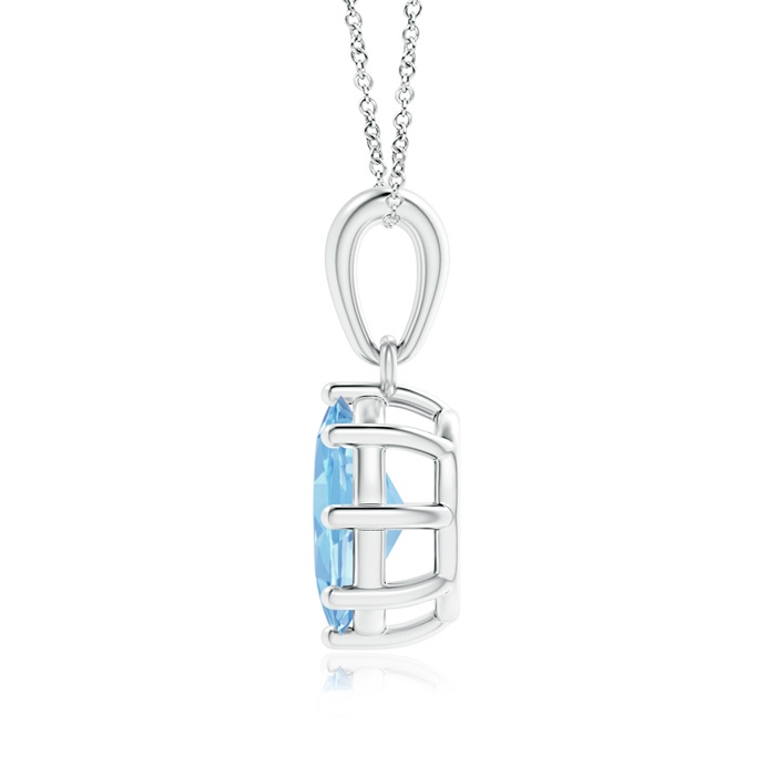 8x6mm AAAA Eight Prong-Set Oval Aquamarine Pendant in S999 Silver product image