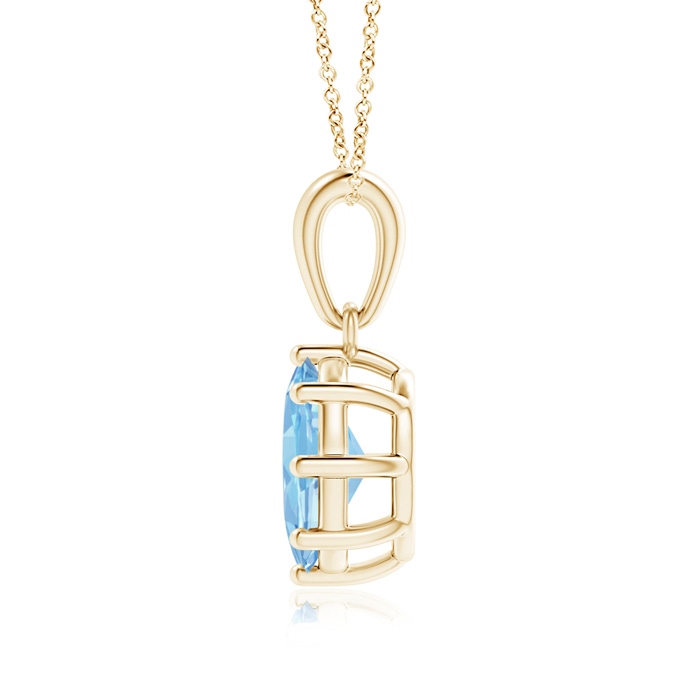 8x6mm AAAA Eight Prong-Set Oval Aquamarine Pendant in Yellow Gold product image