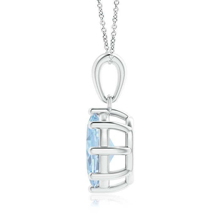 9x7mm A Eight Prong-Set Oval Aquamarine Pendant in White Gold product image