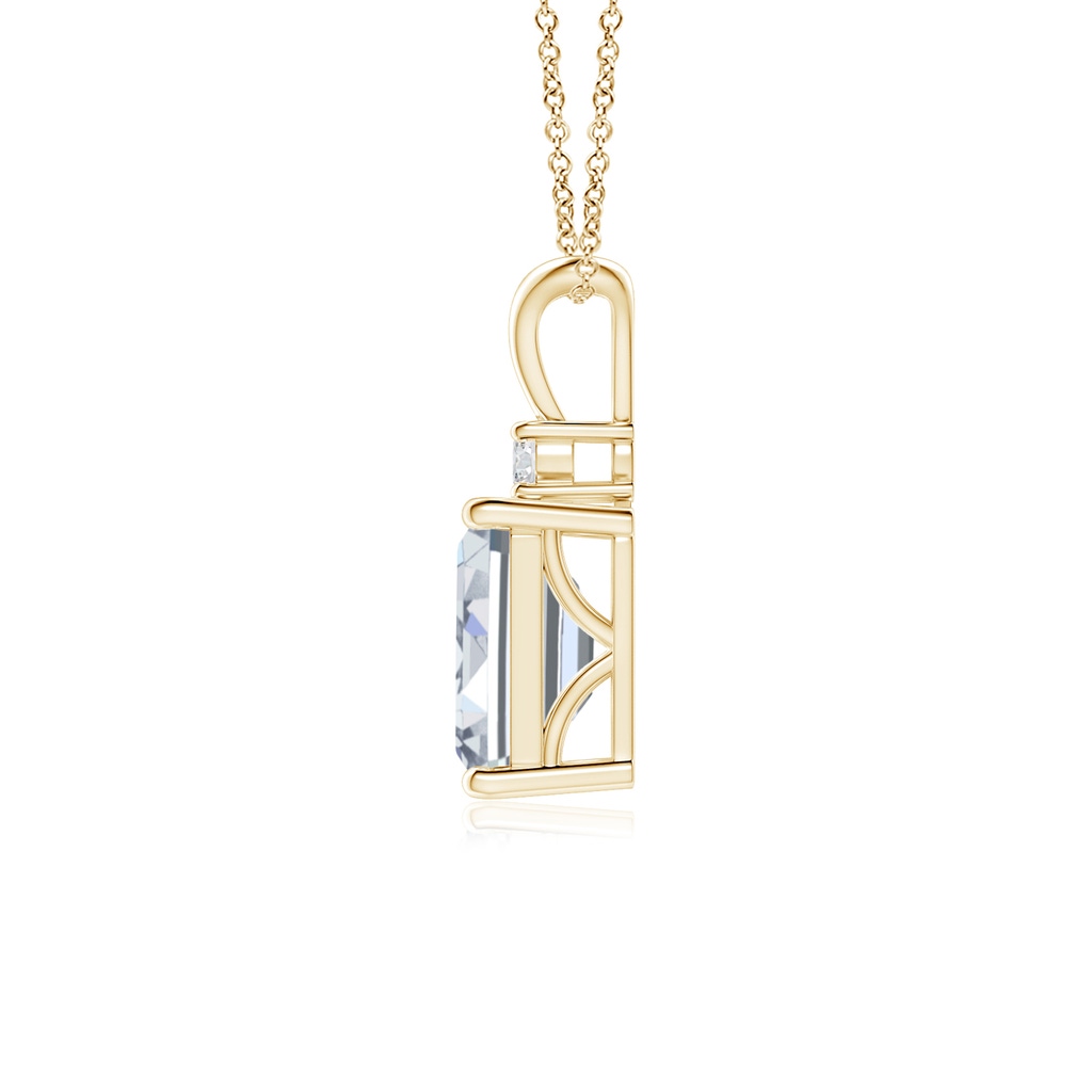 7x5mm HSI2 Emerald-Cut Diamond Solitaire Pendant with Diamond Accent in Yellow Gold Side 199
