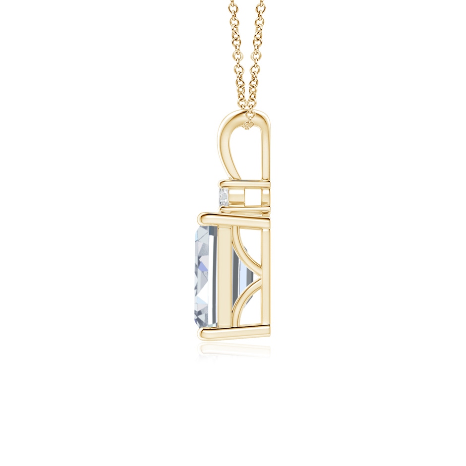 7x5mm HSI2 Emerald-Cut Diamond Solitaire Pendant with Diamond Accent in Yellow Gold side 199