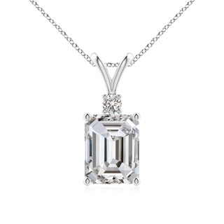 9x7mm IJI1I2 Emerald-Cut Diamond Solitaire Pendant with Diamond Accent in P950 Platinum