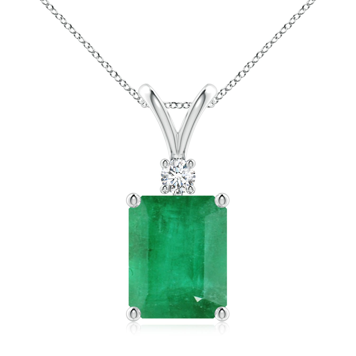 A - Emerald / 2.96 CT / 14 KT White Gold