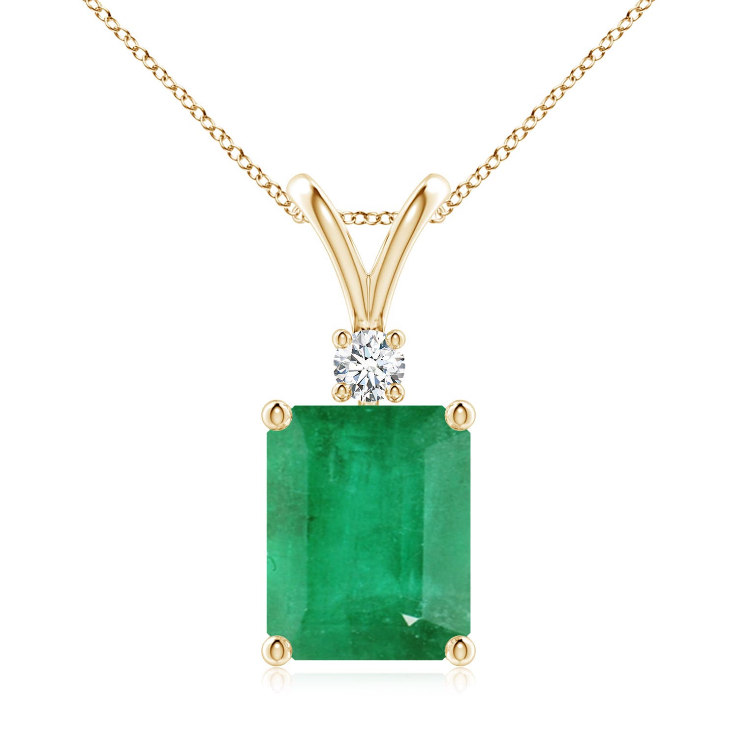 A - Emerald / 2.96 CT / 14 KT Yellow Gold