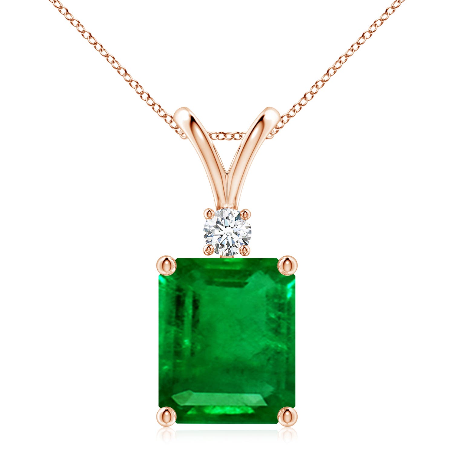 AAAA - Emerald / 5.91 CT / 14 KT Rose Gold