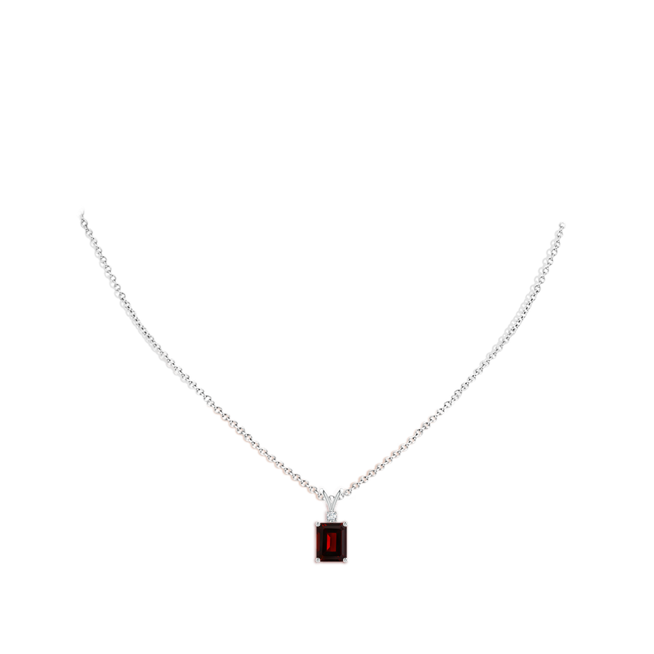 9.78x7.81x4.98mm AAA GIA Certified Emerald Cut Garnet Solitaire Pendant in P950 Platinum pen