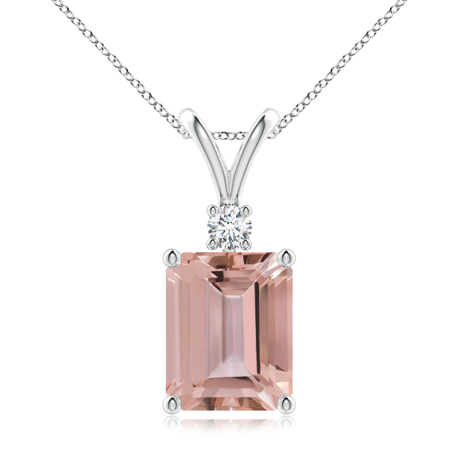 AAAA - Morganite / 3.21 CT / 14 KT White Gold