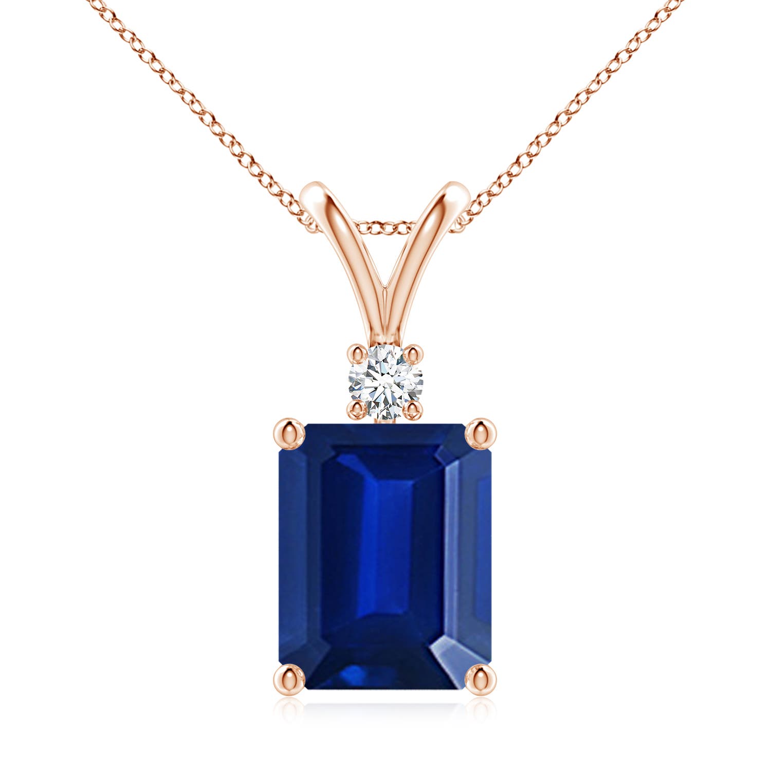 AAAA - Blue Sapphire / 3.51 CT / 14 KT Rose Gold