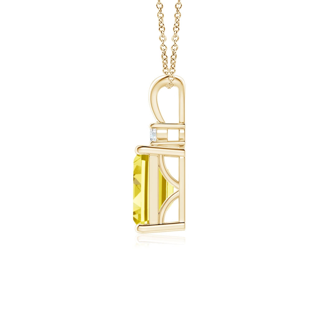 7x5mm AAAA Emerald-Cut Fancy Intense Yellow Diamond Solitaire Pendant in Yellow Gold - side 199