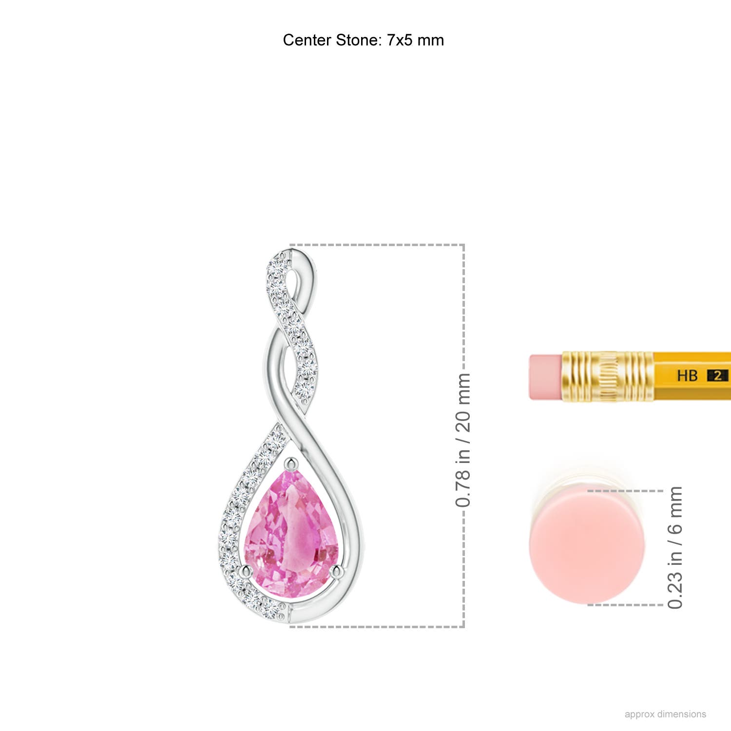 A - Pink Sapphire / 0.84 CT / 14 KT White Gold