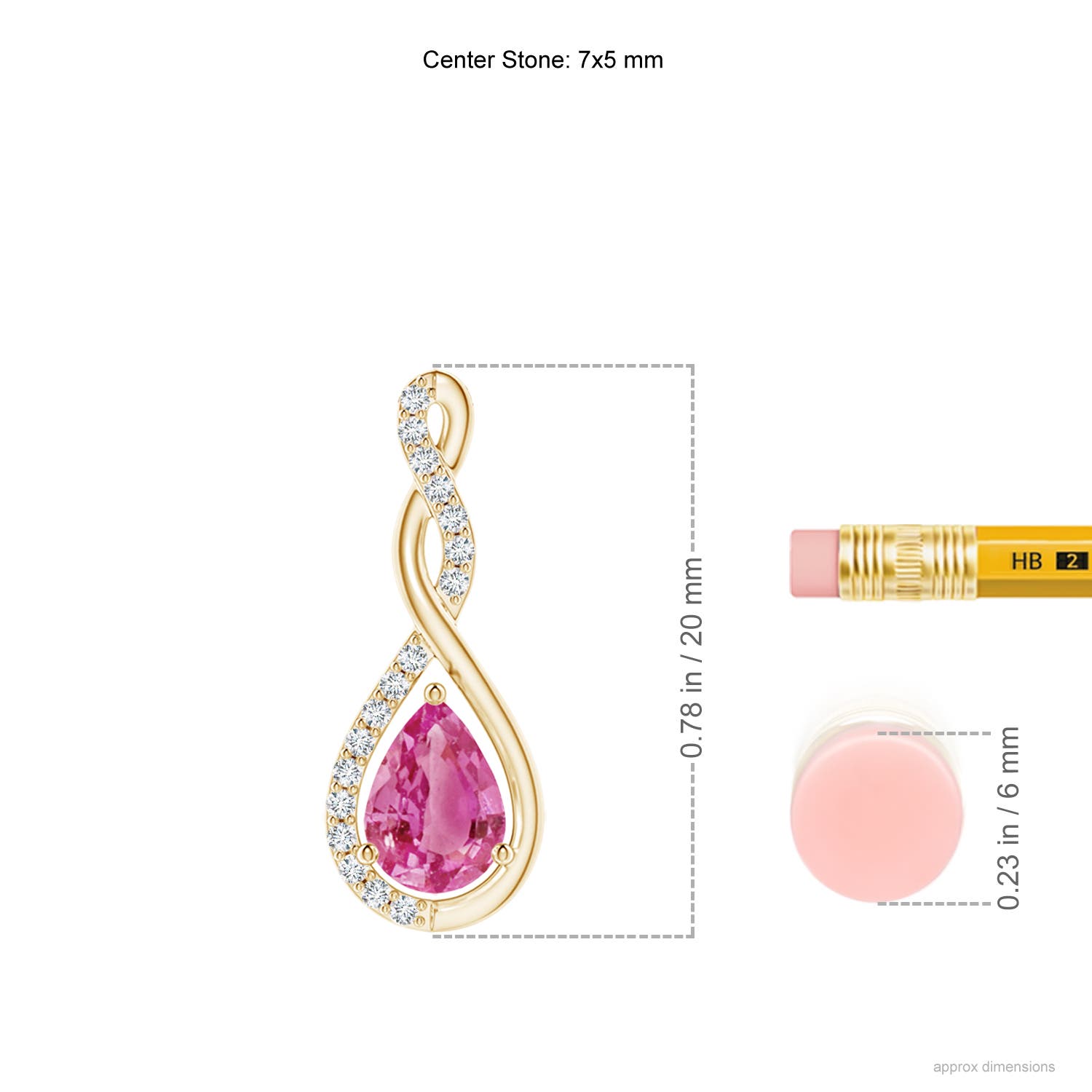 AAA - Pink Sapphire / 0.84 CT / 14 KT Yellow Gold