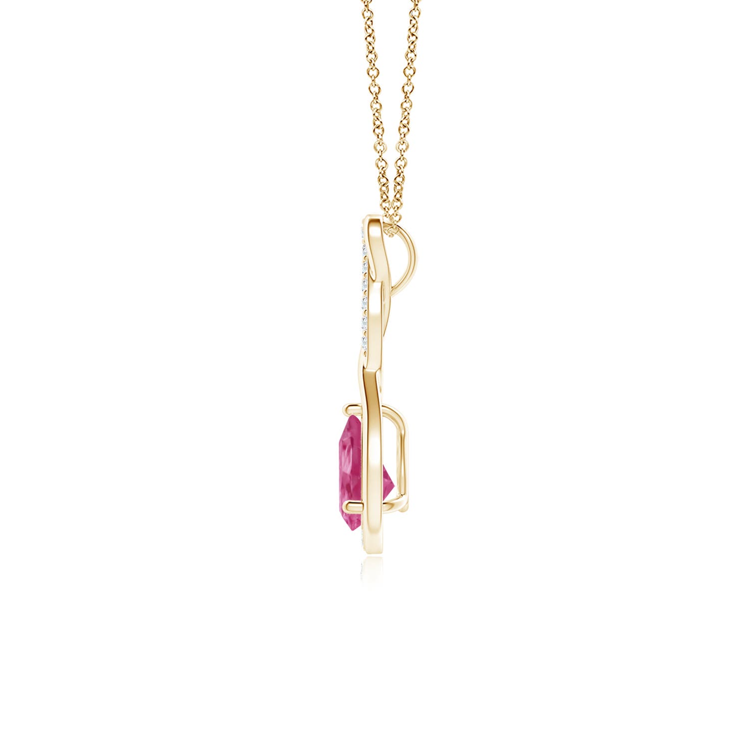 AAAA - Pink Sapphire / 0.84 CT / 14 KT Yellow Gold