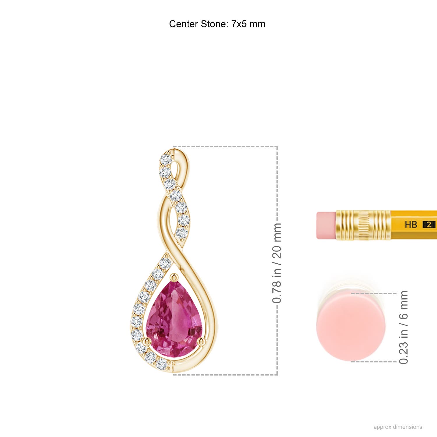 AAAA - Pink Sapphire / 0.84 CT / 14 KT Yellow Gold