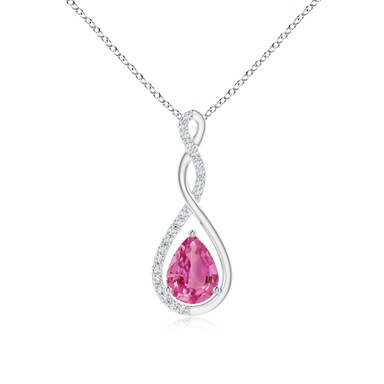 Angara 1.45 Carats Oval Pink Sapphire Pendant