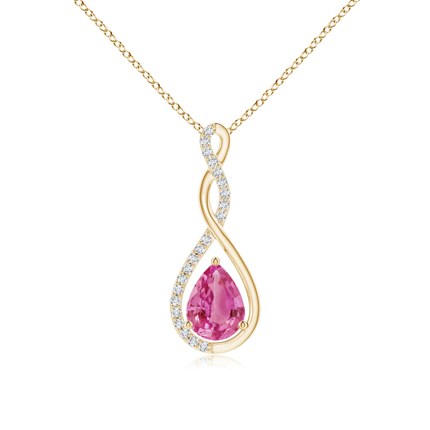 AAA - Pink Sapphire / 1.36 CT / 14 KT Yellow Gold