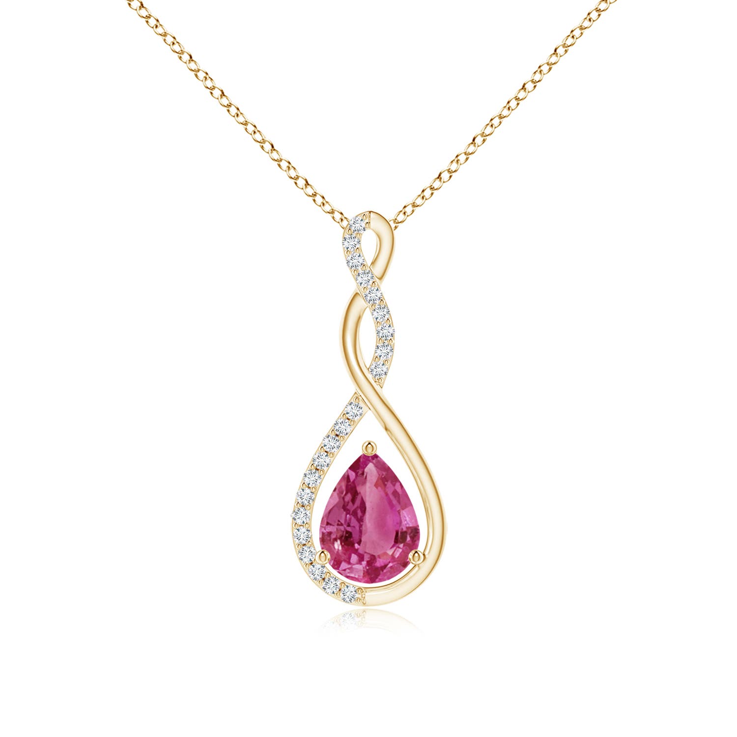 AAAA - Pink Sapphire / 1.36 CT / 14 KT Yellow Gold