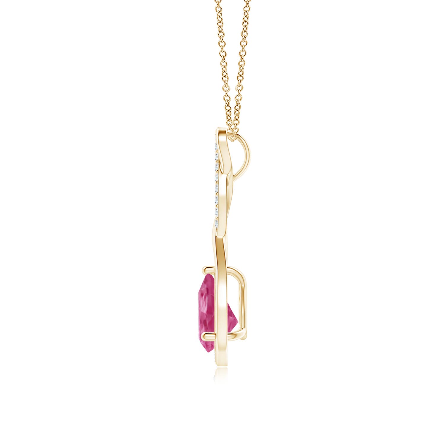 AAAA - Pink Sapphire / 1.36 CT / 14 KT Yellow Gold