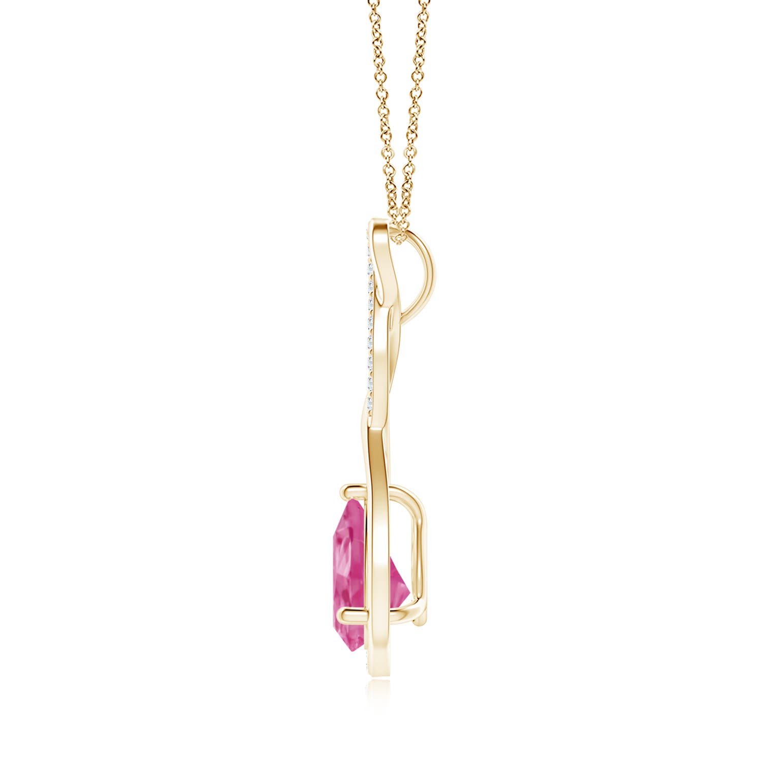 AAA - Pink Sapphire / 2.02 CT / 14 KT Yellow Gold