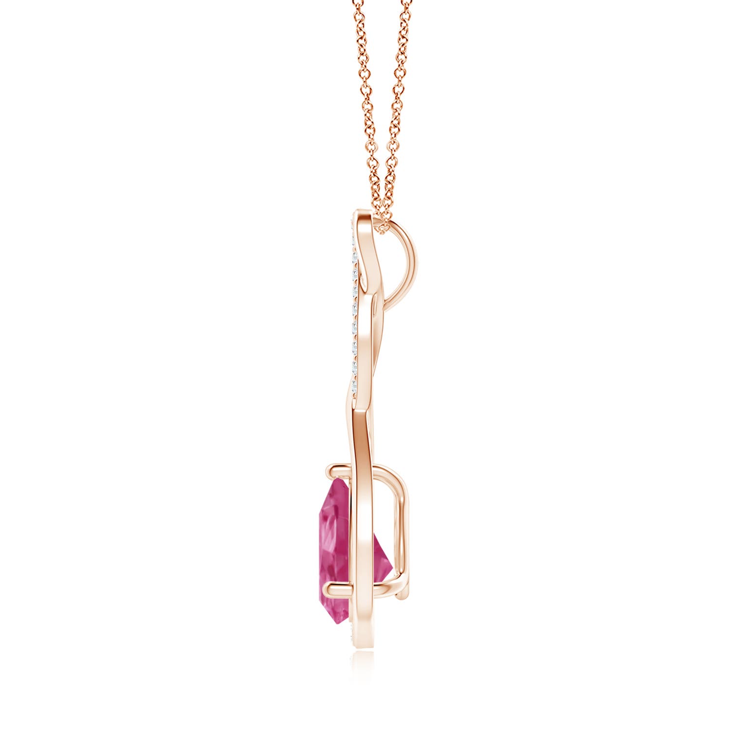 AAAA - Pink Sapphire / 2.02 CT / 14 KT Rose Gold