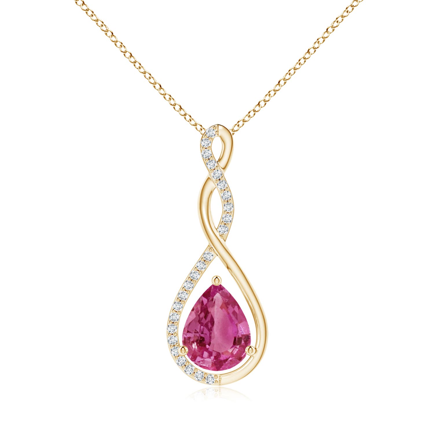 AAAA - Pink Sapphire / 2.02 CT / 14 KT Yellow Gold