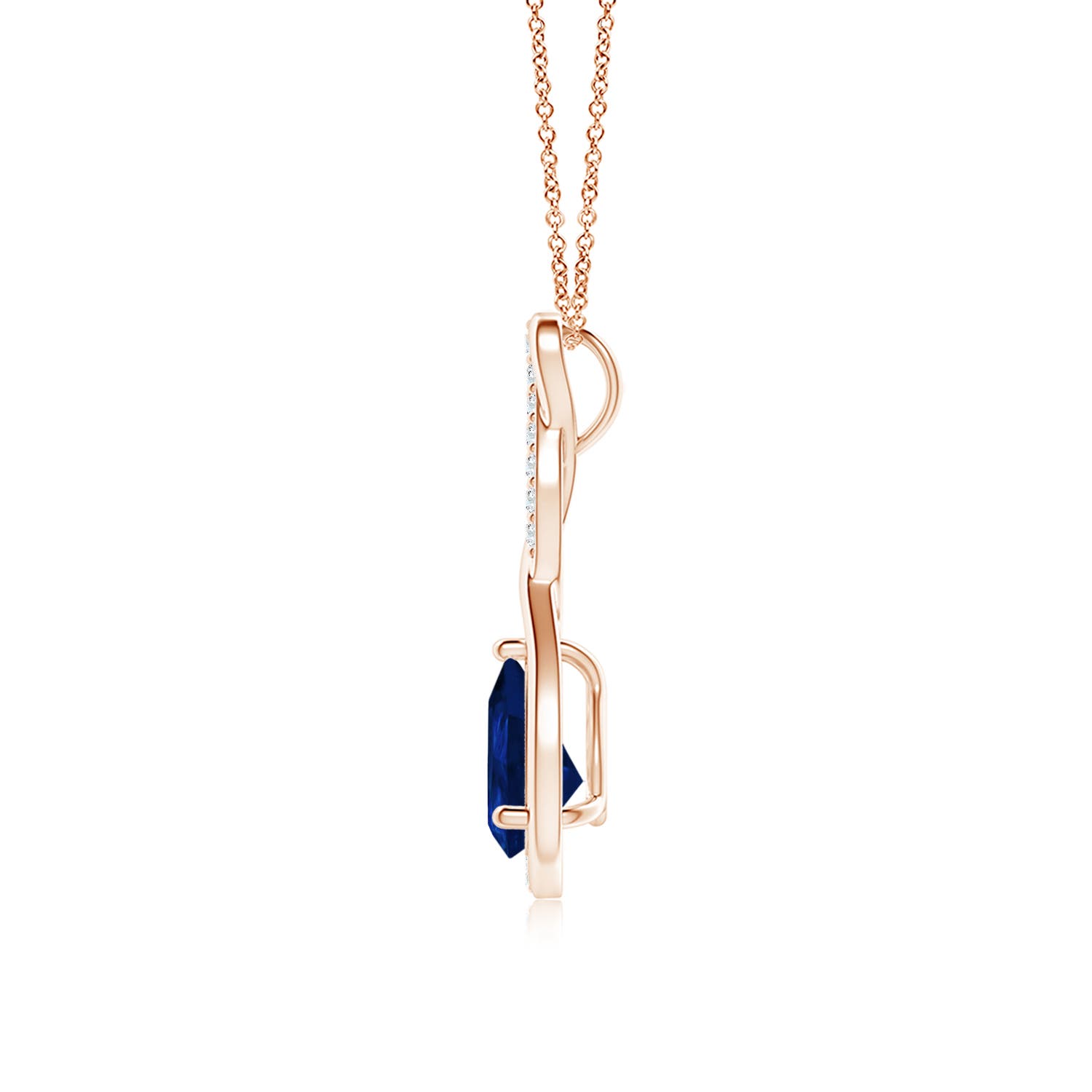 AA - Blue Sapphire / 0.84 CT / 14 KT Rose Gold