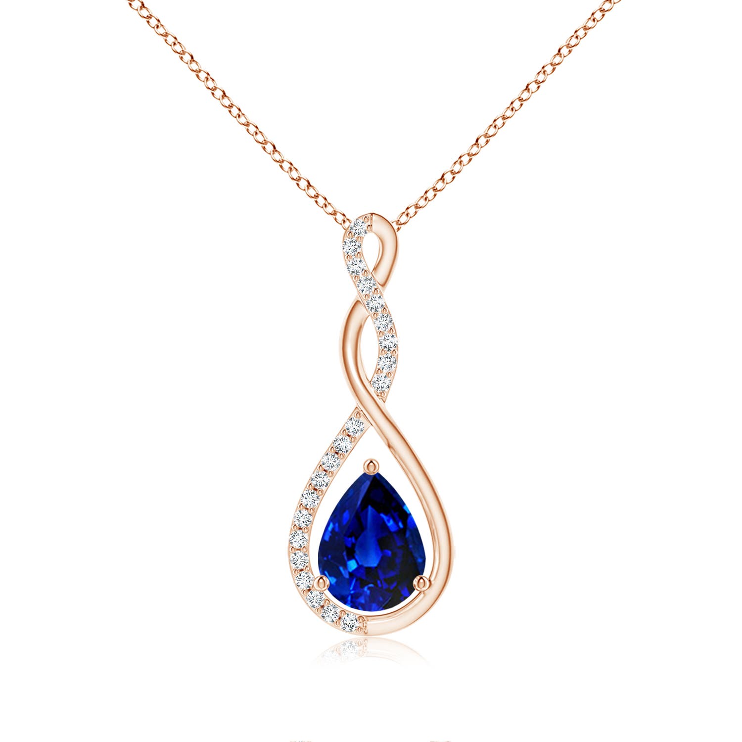 AAAA - Blue Sapphire / 1.26 CT / 14 KT Rose Gold